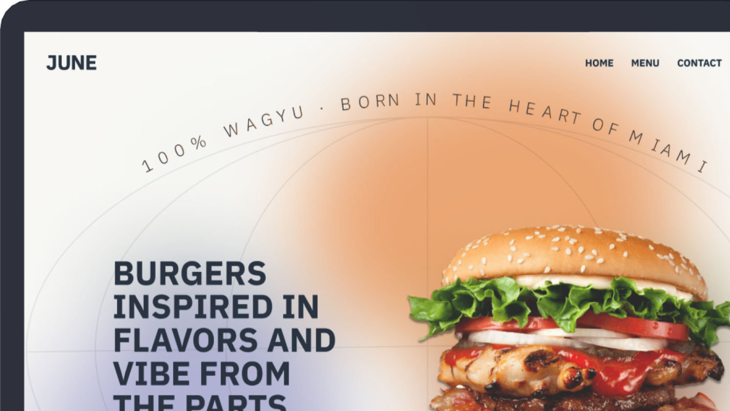 June Burgers Website Mockup