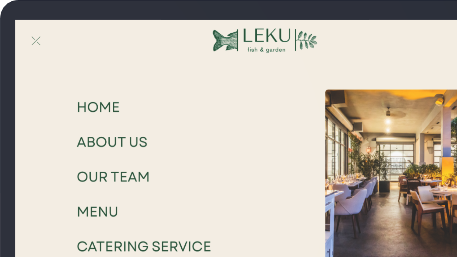 Leku Fish & Garden Website Mockup